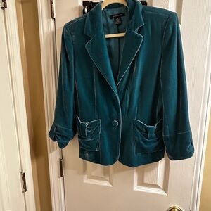 Boston Proper Teal Velvet Lined Women's Blazer